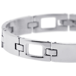 Stainless Steel Section Link Mens Bracelet 10 mm 8 inches