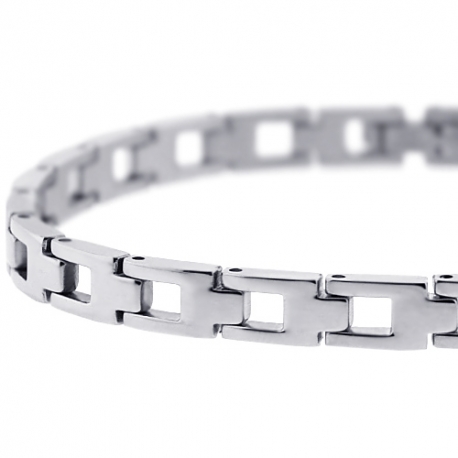 Polished Stainless Steel Link Mens Wrist Bracelet 6mm 8.25"