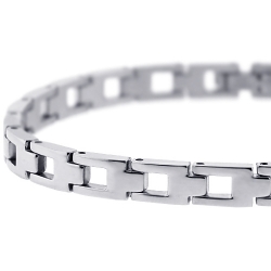 Stainless Steel Polished Link Mens Bracelet 6 mm 8 1/4 inches