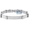 Solid Stainless Steel Bar Link Mens Wrist Bracelet 9mm 8.25"
