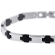 Stainless Steel Rubber Link Mens Bracelet 6 mm 8 1/2 inches