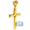 Real 10K Two Tone Gold Crucifix Cross Mens Pendant 1.9"