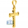 Hollow 10K Yellow Gold Puffed Crucifix Cross Mens Pendant