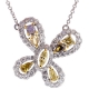 14K White Gold 1.37 ct Fancy Diamond Butterfly Womens Necklace