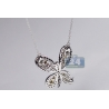 Fancy Diamond Butterfly Womens Brooch Necklace 14K Gold 2.84 ct