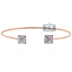 14K Rose Gold 0.42 ct Diamond Pyramid Womens Cuff Bracelet