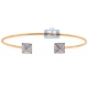 14K Yellow Gold 0.42 ct Diamond Pyramid Womens Cuff Bracelet