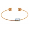 Womens Pyramid Diamond Cuff Bracelet 14K Yellow Gold 0.42 ct 6"