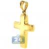 Real 10K Yellow Gold Diamond Cut Puffed Cross Mens Pendant