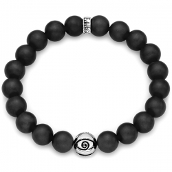 Silver Evil Eye Bead Black Onyx Adjustable Bracelet by Edus&Co