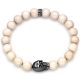 Black Silver Skull Bead Ivory Riverstone Bracelet by Edus&Co
