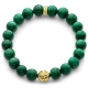 Yellow Gold Celtic Bead Green Malachite Bracelet by Edus&Co