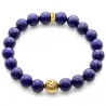 18K Yellow Gold Star Bead Lapis Lazuli Adjustable Bracelet Edus&Co