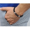 925 Silver Celtic Bead Matte Black Onyx Adjustable Bracelet Edus&Co