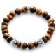 Sterling Silver Star Bead Brown Tiger Eye Bracelet by Edus&Co