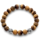 Silver Celtic Bead Matte Brown Tiger Eye Bracelet by Edus&Co