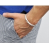 Matte Solid Sterling Silver Pyramid Cuff Bangle Bracelet Edus&Co