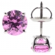 14K White Gold Pink Swarovski Crystal Womens Stud Earrings