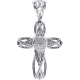 14K White Gold 4.90 ct Mixed Diamond Mens Cross Pendant