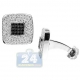 18K Gold 2.97 ct Black White Diamond Square Mens Cuff Links