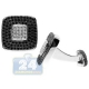18K White Gold 3.13 ct Black Diamond Square Mens Cuff Links