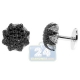 18K Gold 3.54 ct Black White Diamond Star Mens Cuff Links