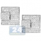 14K White Gold 3.56 ct Pave Diamond Square Mens Cuff Links