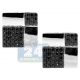 14K White Gold 2.90 ct Black Diamond Square Mens Cuff Links
