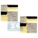 14K Yellow Gold 2.62 ct Diamond Square Mens Cuff Links
