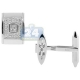 14K Gold 0.90 ct Princess Diamond Rectangle Mens Cuff Links