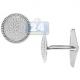 14K White Gold 1.43 ct Diamond Round Bezel Mens Cuff Links