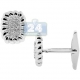 14K White Gold 0.48 ct Diamond Vintage Rectangle Mens Cuff Links