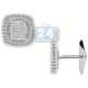 14K White Gold 0.83 ct Diamond Square Vintage Cuff Links