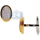 14K Yellow Gold 0.85 ct Diamond Oval Bezel Mens Cuff Links