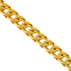 Yellow Sterling Silver Solid Franco Mens Chain 3.5 mm
