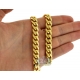Yellow Sterling Silver Miami Cuban Link Mens Chain 10 mm