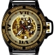 Aqua Master Automatic Skeleton 0.24 ct Diamond Mens Yellow Watch