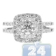 14K White Gold 1.49 ct Diamond Womens Halo Engagement Ring