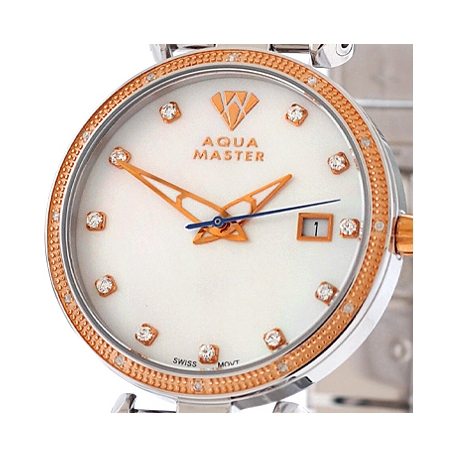 Womens Diamond Watch Aqua Master 0.3 ct Two Color