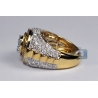 Mens Diamond Cluster Pinky Ring 14K Yellow Gold 3.22 ct