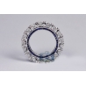 Womens Diamond Blue Sapphire Gemstone Eternity Ring 18K Gold