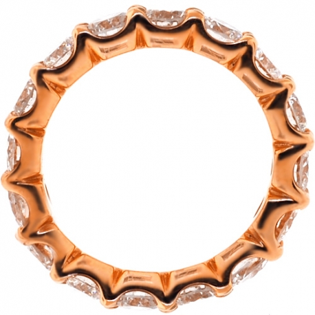 Womens Diamond Wedding Eternity Ring 18K Rose Gold 4.00 ct