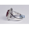 Womens Diamond Ruby Gemstone Ring 18K White Gold 7.22 ct
