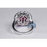 Womens Diamond Ruby Gemstone Ring 18K White Gold 7.22 ct