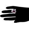 Womens Diamond Ruby Flower Ring 18K White Gold 8.55 ct