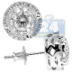 14K White Gold 1.41 ct Diamond Illusion Womens Stud Earrings