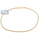10K Yellow Gold Rope Link Womens Ankle Bracelet 10 Inches