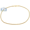 Solid 10K Yellow Gold Rope Link Womens Leg Ankle Bracelet 10"