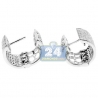 Womens Diamond Wide Round Hoop Earrings 14K White Gold 1.24 ct