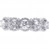 Womens Diamond Halo 5-Stone Ring 18K White Gold 2.00 ct